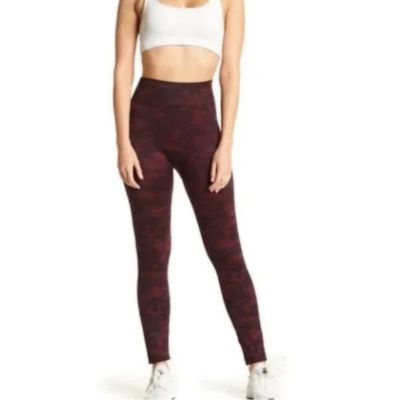 SPANX Look At Me Now Burgundy Seamless Camo Leggings XS